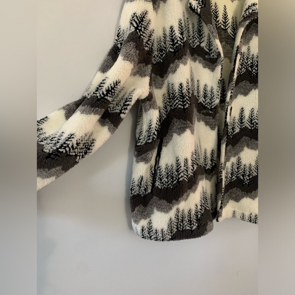 VTG Teddy Jacket David Paul New York Sherpa Soft Black White Mountains Hippie M - Picture 3 of 8